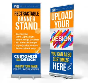 Custom retractable banner stand - personalized roll up banners