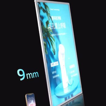 Factory cheapest super slim glowing display board round corner aluminum frame glass drawing light box