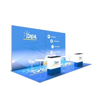 Durable advertising equipment 20x8ft aluminum frame seg fabric led display stand wall backlit trade show booth exhibition