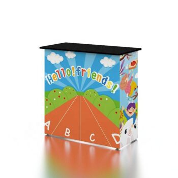 Aluminum tube trade show fabric display recieption tables tool free light weight stretch portable retail counter