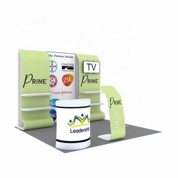 Custom aluminum portable shelf advertising tension fabric promotion fashion design modular exhibition trade show booth display