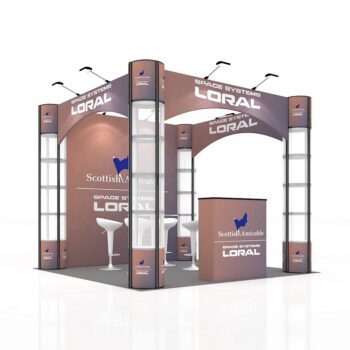 Design modular expo fair portable tradeshow aluminum spiral tower modular display stands exhibition trade booth