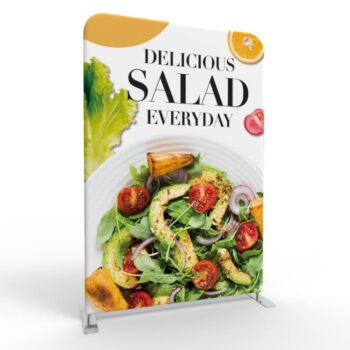 Trade show portable 2 side print straight pillow case backdrop stand custom logo for backdrops