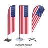 Custom printed bow flags american promotional banners wind swooper base spikes sex blank fear show pole maker