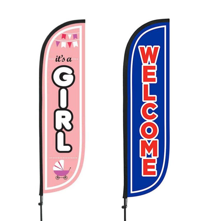 Wholesale beach flag banner advertising wind outdoor custom feather flags custom flag banner