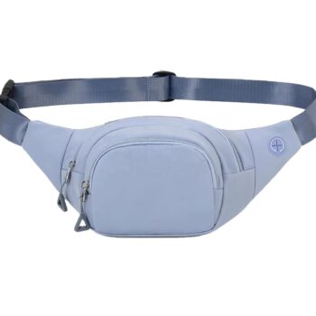 Custom unisex sport nylon fanny pack trendy waist bum bag with logo pattern waterproof sling shoulder belt for outdoor use