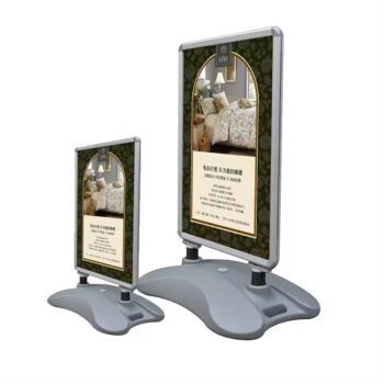 A1 double-sided snap frame sidewalk sign with waterbase pavement sign