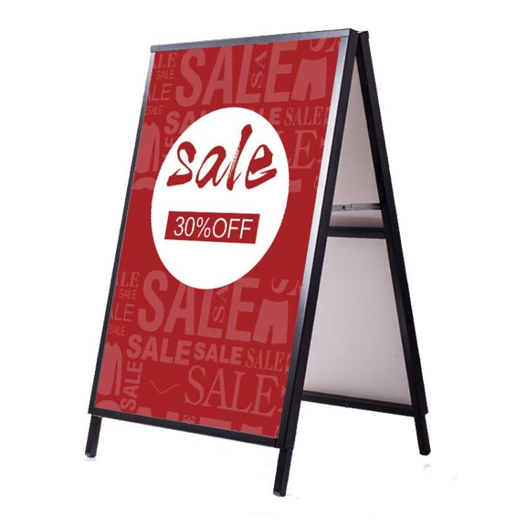 Outdoor portable iron a-frame double-sided pavement sign sidewalk sign poster stand