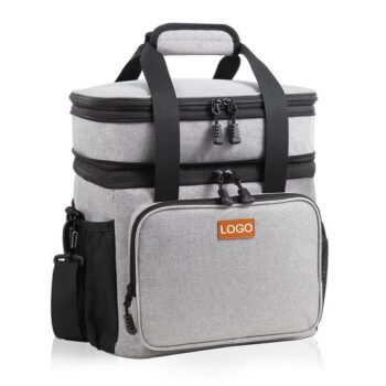 Custom 16l waterproof leakproof insulated heavy duty double decker multi-layer multi-compartment large lunch box for men women