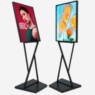 Double sided display floor sign holder stand heavy duty slide-in metal poster stand factory wholesale