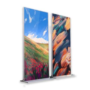 Economy screen outdoor standing vertical billboard customized surface double-sided magnetic ultra-thin floor-mount