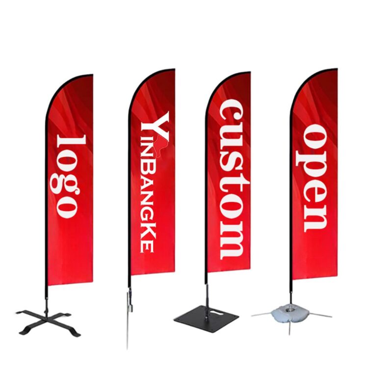 Outdoor indoor event promotional advertising banners custom flying feather banner feather flag beach flags with designed logo