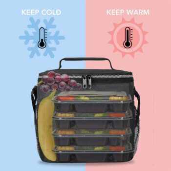 Custom logo 600d oxford cloth lunch bag for office work waterproof handbag with shoulder strap insulated cooler picnic bags