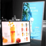 Factory cheapest super slim glowing display board round corner aluminum frame glass drawing light box