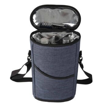 Christmas day gift wine lover insulated portable padded wine bag leakproof 2 bottle wine tote carrier