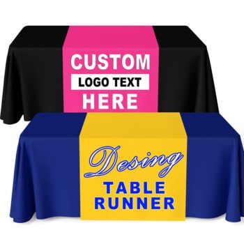 Custom business logo tablecloth personalised printed table runner for weddings birthdays event