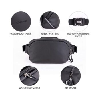 Oem fashion casual waterproof sport fanny pack manufacturer multifunctional outdoor running black waist bag