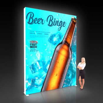 Custom made 4m high free standing big light box aluminum frame seg led backlit display light box