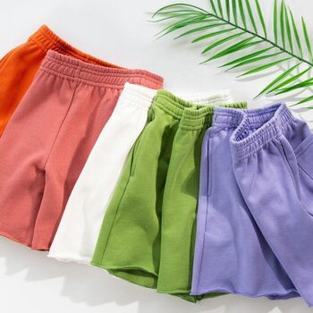 100% cotton blank gray shorts women custom logo printed plain woman sweat jogger shorts for woman