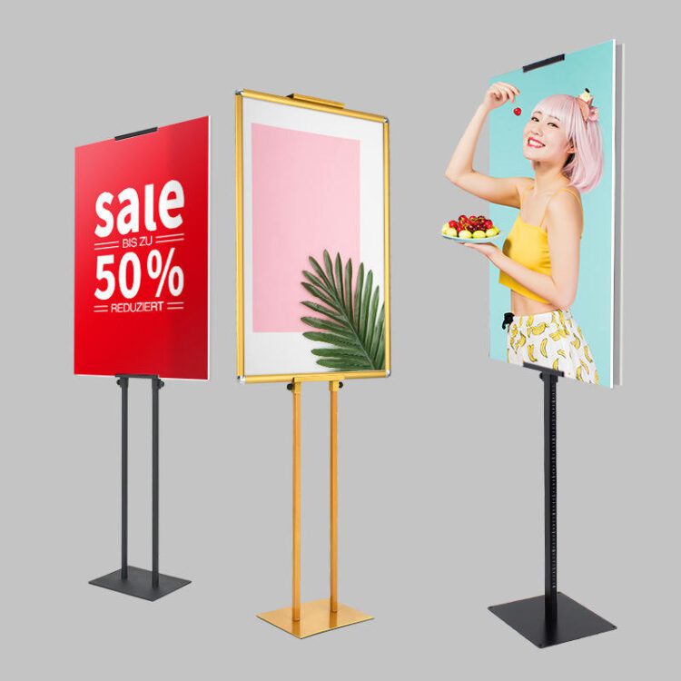 Wholesale base metal trade show adjustable sign holder poster stand for business and advertising