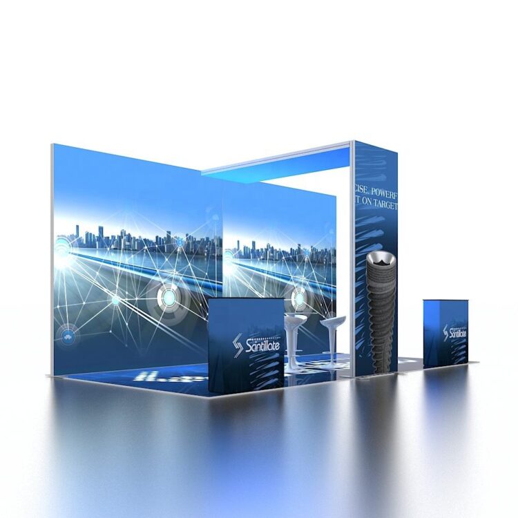 Fashion custom durable aluminum seg portable led modular backlit wall reusable exhibit booth tradeshow booth design