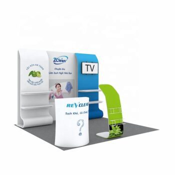 Custom aluminum portable shelf advertising tension fabric promotion fashion design modular exhibition trade show booth display