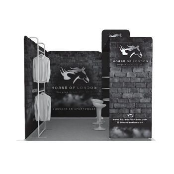 10x10 portable tension fabric backdrop clothing rack display tradeshow expo garment trade show booth