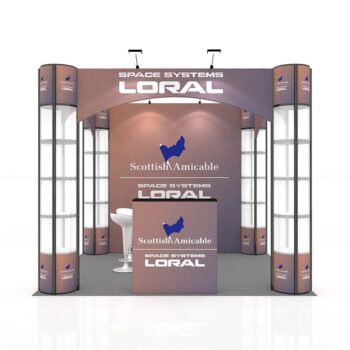 Design modular expo fair portable tradeshow aluminum spiral tower modular display stands exhibition trade booth