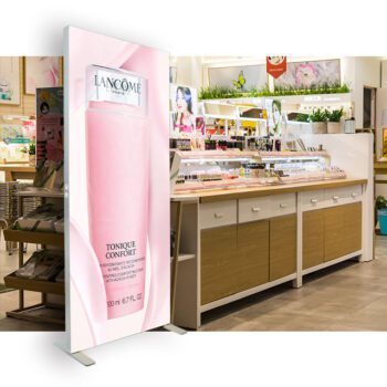 Stand indoor ultra slim digital shop sign light box 60mm fabric led light cosmetic box