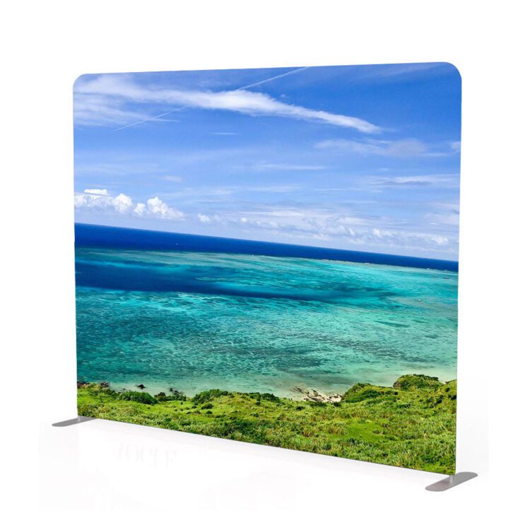 Custom trade show backdrop stand with straight fabric tension display stand other trade show equipment