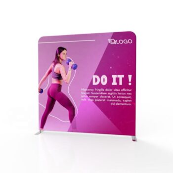 Portable 8 ft trade show tension fabric pop up stand tube backdrop display wall stretch fabric display