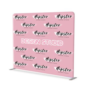 Trade show media wall display straight aluminum frame tension fabric custom back drop stand
