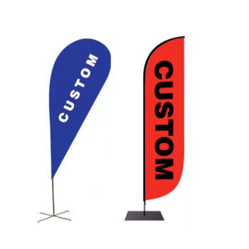 Custom double sided teardrop feather flags personalized banner with flag pole kit and ground stake for outside advertisement