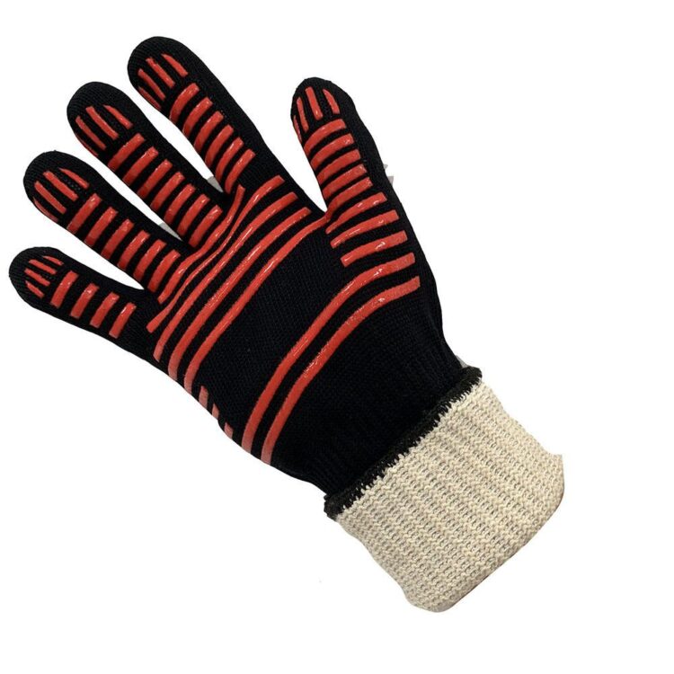 800 degree heat flame resistant silicone five fingers oven cooking gloves kitchen smoker baking pit pot holder black bbq mitt