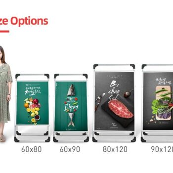 Acrylic cylinder free printing outside double sides advertising sales standing poster a frame