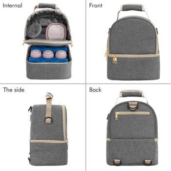 Thermal insulation bag water resistant large capacity cooler lunch bag with 2 ways of carrying