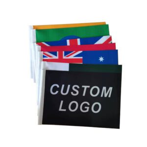 Printing cloth desk steel cross small flags top golden any countries table flag