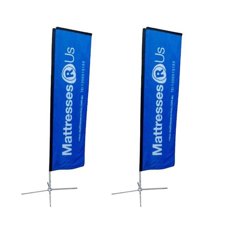 Custom feather outdoor flag for promotion custom advertising outdoor beach flags