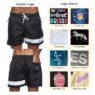 Custom print logo quick dry boardshorts side pockets summer shorts nylon drawstring beach shorts color block shorts for men