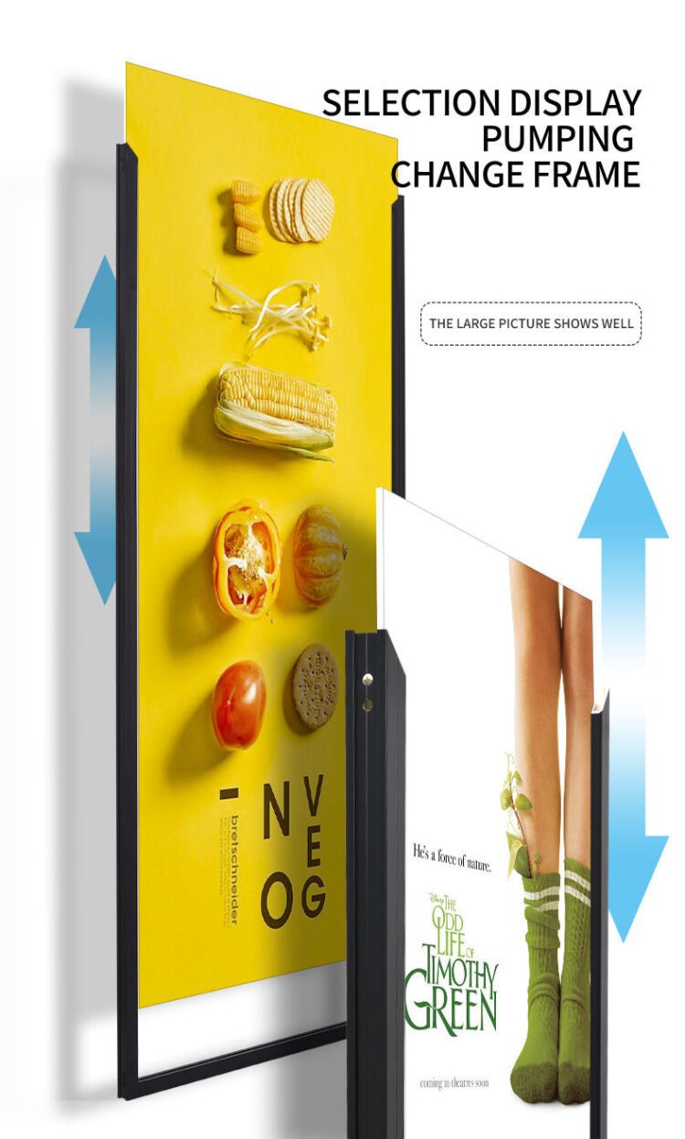 Hot sale three poles outdoor standing vertical billboard customized surface vertical double-sided ultra-thin floor-mount