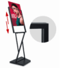 Double sided display floor sign holder stand heavy duty slide-in metal poster stand factory wholesale