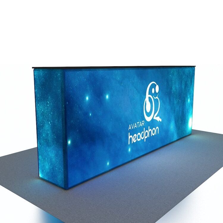 8ft custom logo aluminum showcase portable grocery advertising display booth equipment exhibition trade show counter