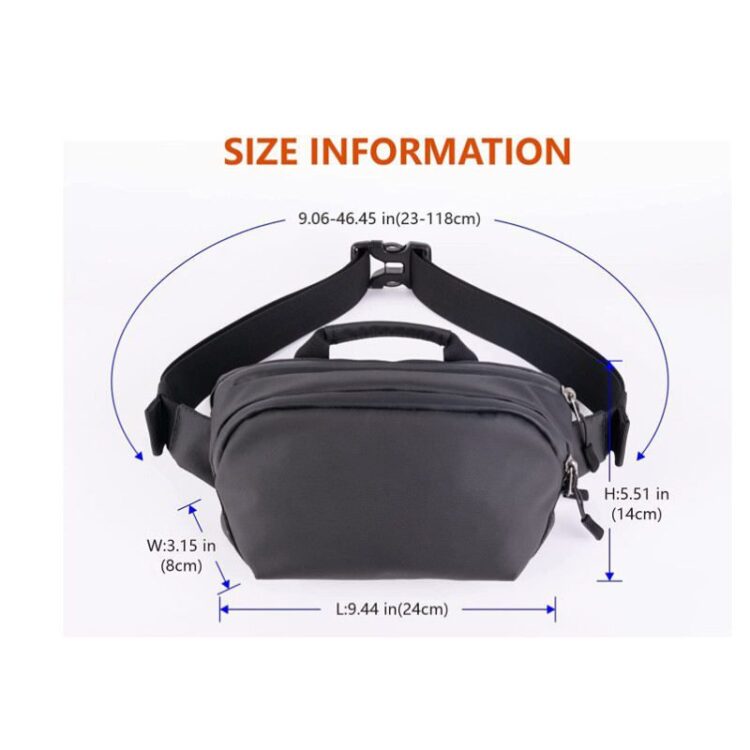 Oem fashion casual waterproof sport fanny pack manufacturer multifunctional outdoor running black waist bag
