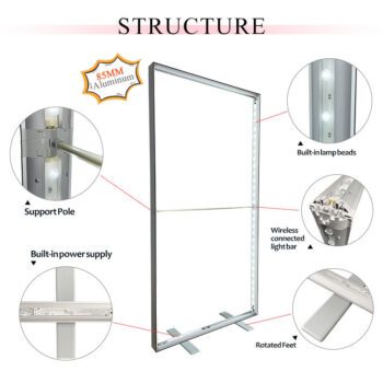 Lingtong trade show display booth led lightbox display advertising led light box 10s assemble seg light box