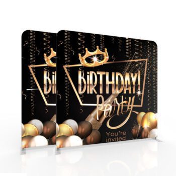 Lingtong custom printing 8ft 10ft straight tension fabric trade show tube display birthday party back drop stands