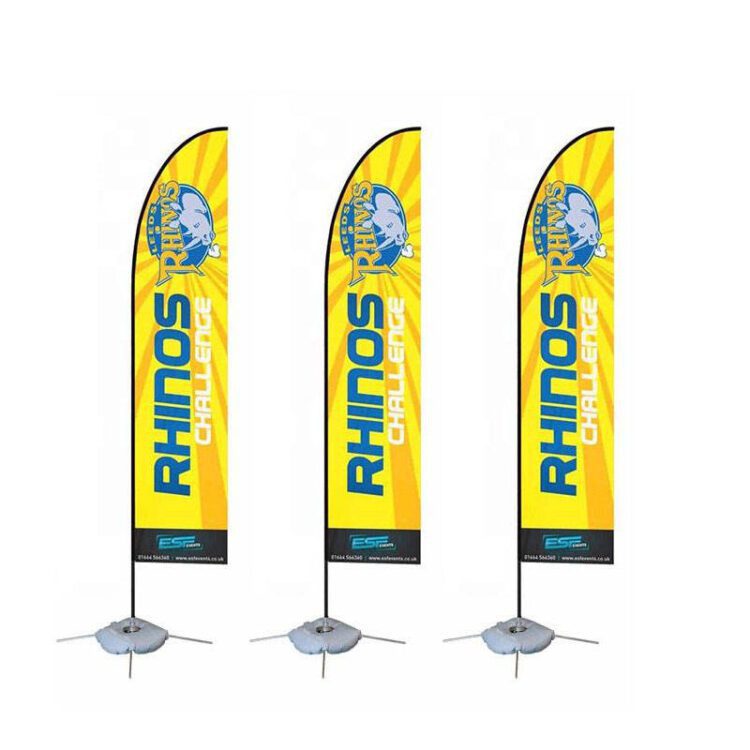 Wholesale promotional advertising custom 100% polyester beach flag