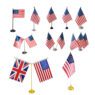 Customized waterproof professional corporate table flag stand with custom logo, desk flag, table flag size