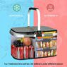 Wholesale picnic basket shopping travel camping grocery bags leak-proof insulated folding thermal can beer cooler basket bag
