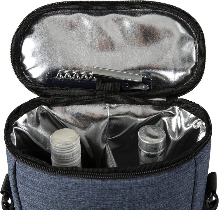 Christmas day gift wine lover insulated portable padded wine bag leakproof 2 bottle wine tote carrier
