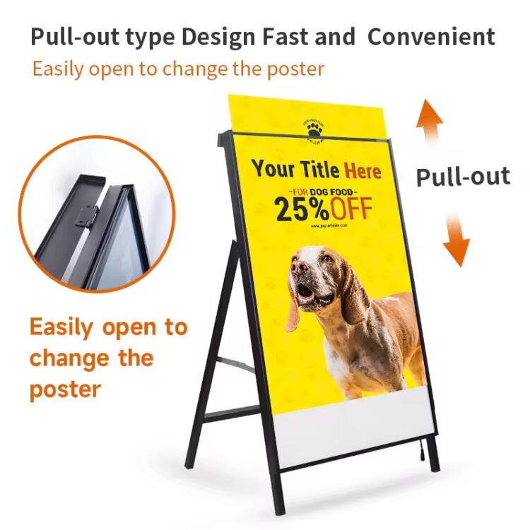 Factory custom a1 a2 a frame led lighting stand led menu board poster frame discount board